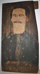 FOLK ART PAINTING OF MAN IN MILITARY JACKET