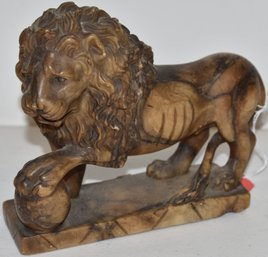 CARVED SOAPSTONE LION FIGURE