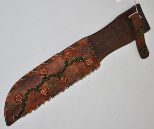 VITNAGE LEATHER & BEADED KNIFE SHEATH