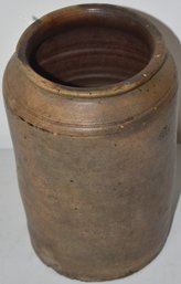 STONEWARE CYLINDRICAL STORAGE JAR