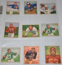 LOT (9) 1950s BOWMAN FOOTBALL CARDS