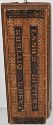 VINTAGE LASH'S BITTERS CRIBBAGE BOARD