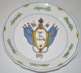 FRENCH FAIENCE PLATE LA LIBERTE 1789