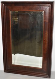 MAHOGANY FRAMED BEVELED MIRROR