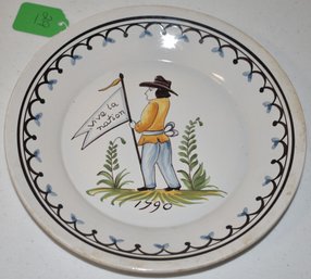 FRENCH FAIENCE PLATE VIVA LA NATION