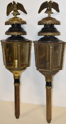 PR. ENGLISH CARRIAGE LANTERNS W/ EAGLES