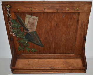 VICTORIAN OAK WALL BOX - HANGER