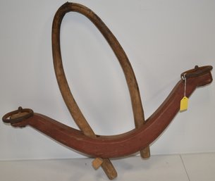 SINGLE WOODEN OX YOKE IN RED PAINT