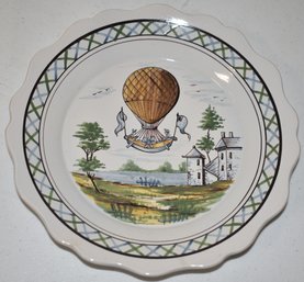 FRENCH FAIENCE PLATE W/ HOT AIR BALLOON