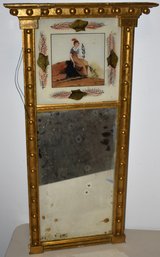 GILT FEDERAL MIRROR W REVERSE PAINTED GLASS TABLET