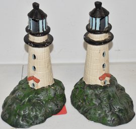 PR. CAST IRON LIGHTHOUSE BOOKENDS