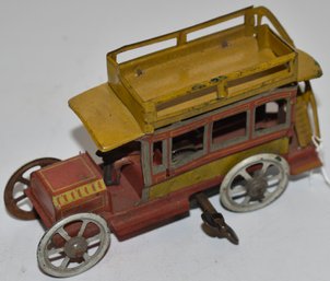 DBL DECKER TIN WIND UP TOY BUS