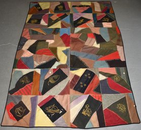 19TH CENT CRAZY QUILT