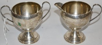 PR. WEIGHTED STERLING CREAMER & SUGAR