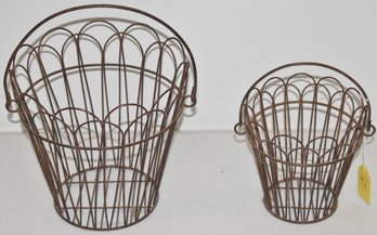 (2) WIRE BASKETS W/ BAIL HANDLES