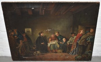 19TH CENT OIL ON CANVAS PAINTING