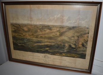 BACHELDER COLORED LITHO OF GETTYSBURG BATTLE FIELD