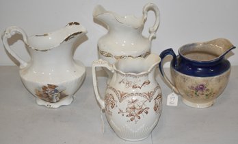 LOT (4) LATE VICTORIAN PITCHERS