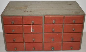 16 DRAWER PAITNED TABLE TOP CABINET