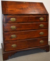 N.E. CHIPPENDALE TIGER MAPLE SLANT FRONT DESK