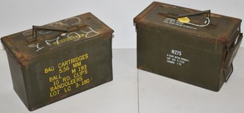 (2) VINTAGE METAL CARTRIDGE BOXES