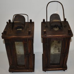 PR. WOODEN FRAME CANDLE LANTERNS