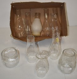 LOT GLASS CHIMNEYS & GLOBES