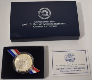 2002 US MILITARY ACADEMY BICENTENIAL UNCIRCULATED SILVER DOLLAR