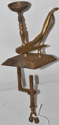 19TH CENT PAINTED IRON SEWING BIRD