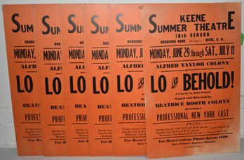 LOT (6) VINTAGE KEENE NH SUMMER THEATRE BROADSIDE