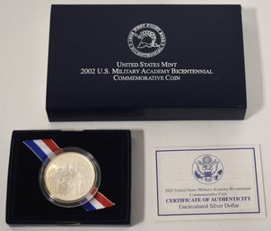 2002 US MILITARY ACADEMY BICENTENIAL UNCIRCULATED SILVER DOLLAR