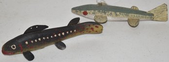 (2) VINTAGE PAINTED FISH DECOYS