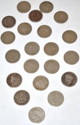 (21) 19TH CENT V NICKELS