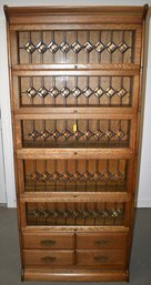 6 SECTION OAK STACKING BOOKCASE