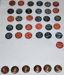 LOT VINTAGE PIN-BACK BUTTONS