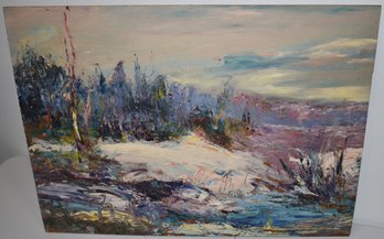 WINTER LANDSCAPE OIL PAINTING