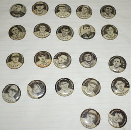 SHEET VINTAGE BASEBALL PIN-BACK BUTTONS