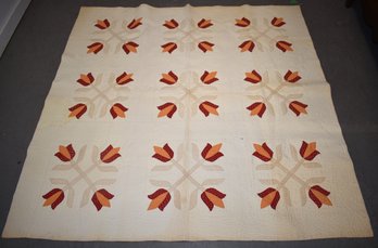 HAND SEWN TULIP QUILT