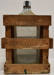 WOODEN CRATED AMMONIA BOTTLE