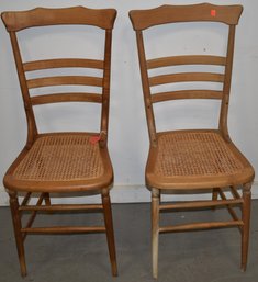 PR. VINTAGE CANE SEAT SIDE CHAIRS