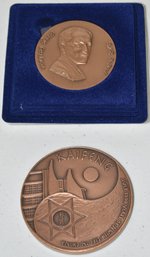 (2) BRONZE MEDALLIONS