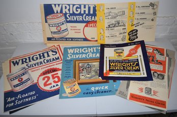 LOT VINTAGE WRIGHTS SILVER CREAM ADVERTISING