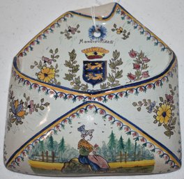 FRENCH FAIENCE WALL POCKET