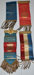 (4) 19TH CENT REUNION & ASSOCIATION RIBBONS