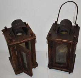 PR. WOODEN FRAME CANDLE LANTERNS