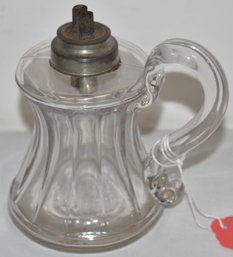 19TH CENT CLEAR WHALE OIL FINGER LAMP