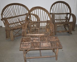 4 PC ADIRONDACK TWIG FURNITURE