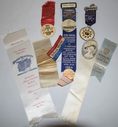 LOT MISC RIBBONS & PIN BACK BADGES