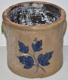 DECORATED 4 GAL STONEWARE CROCK