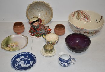 BOX LOT MISC POTTERY & CHINA